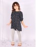 Kid's Off The Shoulder Polka Dot Print Fashion Top